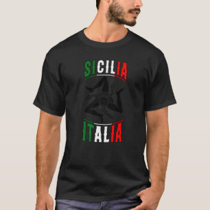 T-shirt Drapeau Sicile Sicile Palerme Italie 16