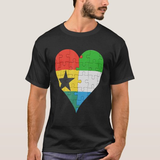 T-shirt Drapeau sierra-léonais ghanéen Coeur (Devant)