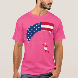 T-shirt Drapeau Skydiving Parachute Vintage Sky Diver Top