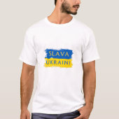 T-shirt Drapeau SLAVA UKRAINI Ukraine (Devant)