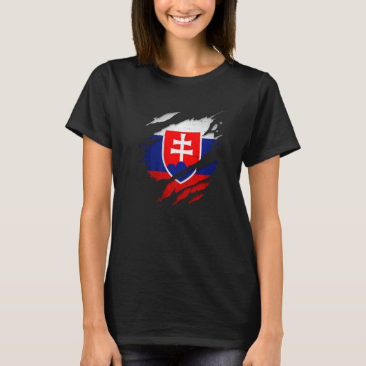 T-shirt Drapeau slovaque déchiré (Devant)