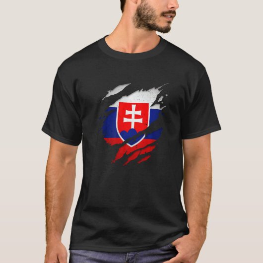 T-shirt Drapeau slovaque déchiré (Devant)