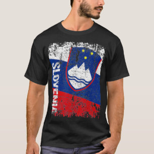 T-shirt Drapeau SLOVÉNIE Distresse Vintage SLOVÉNIE