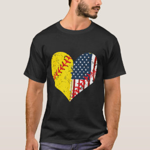 T-shirt Drapeau Softll Heart American 4 juillet Cadeau
