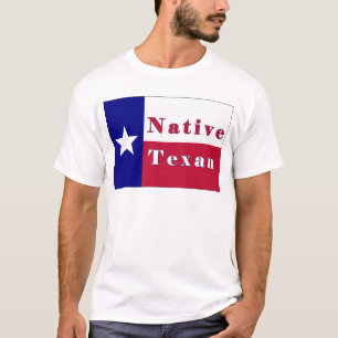 T-shirt Drapeau solitaire texan indigène d'étoile