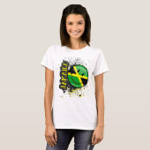 T-shirt Drapeau souriant jamaïcain (Devant entier)