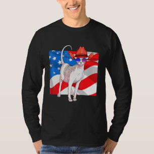 T-shirt Drapeau Sphynx 4 juillet Patriotique Américain