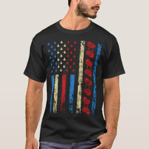 T-shirt Drapeau sportif américain 4 juillet Pickleball Ath