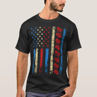 T-shirt Drapeau sportif américain 4 juillet Pickleball Ath