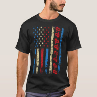 T-shirt Drapeau sportif américain 4 juillet Pickleball Ath
