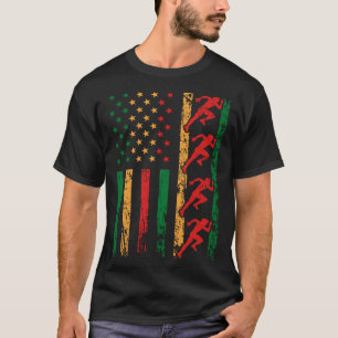 T-shirt Drapeau Sportif Américain Black History Mois Track