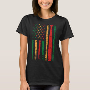 T-shirt Drapeau sportif américain Noir Histoire Mois Baseb