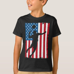 T-shirt Drapeau sportif Vintage Usa Badminton