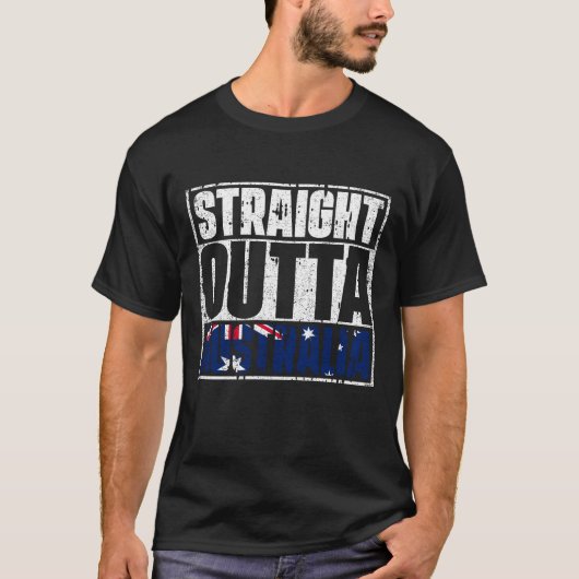 T-shirt Drapeau Stright Outta Australie (Devant)