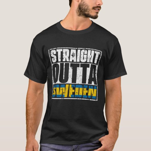 T-shirt Drapeau Stright Outta Suède (Devant)