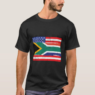 T-shirt Drapeau sud-africain américain en détresse