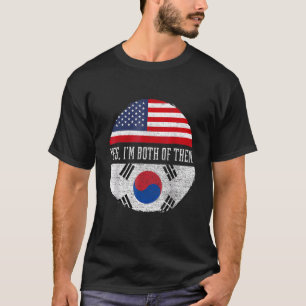 T-shirt Drapeau sud-coréen à moitié sud-coréen USA