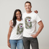 T-shirt Drapeau sud-coréen dans la carte (Unisexe)