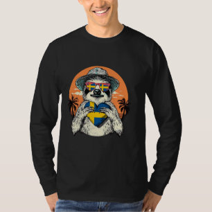T-shirt Drapeau Suède Paresseux Coucher de soleil Cœur Sve