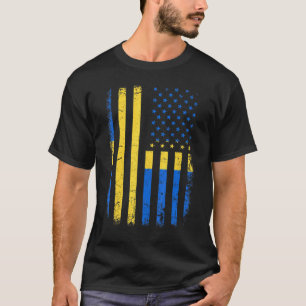 T-shirt Drapeau suédois américain Suède America Pride Heri