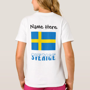 T-shirt Drapeau suédois personnalisation noire Sverige