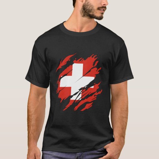 T-shirt Drapeau suisse (Devant)