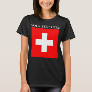T-shirt Drapeau suisse personnalisé Schweiz Suisse Europe