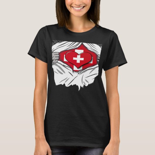 T-shirt Drapeau suisse - Suisse (Devant)