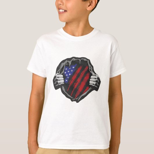 T-shirt Drapeau superhero USA (Devant)