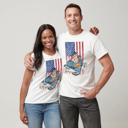 T-shirt Drapeau Superman & US (Unisexe)