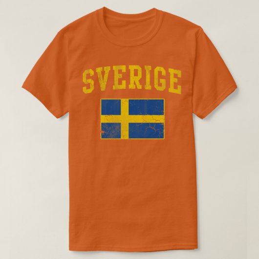 T-shirt Drapeau Sverige Suède Vintage Fade (Design devant)