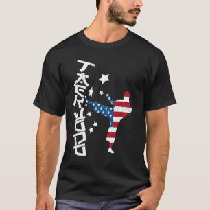 T-shirt Drapeau Taekwondo américain 4 juillet