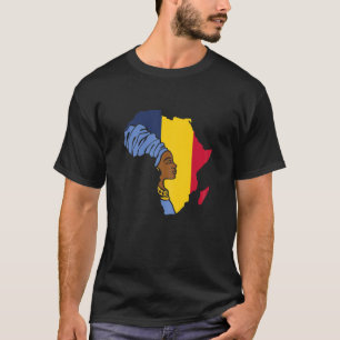 T-shirt Drapeau Tchad Tchadien Carte Afrique Patrimoine et