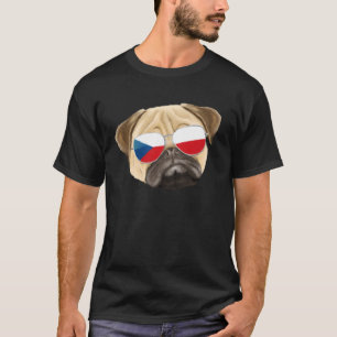 T-shirt Drapeau tchèque Carlin chien République tchèque po