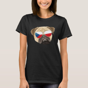 T-shirt Drapeau tchèque Carlin chien République tchèque po