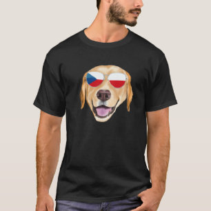 T-shirt Drapeau tchèque Labrador Retriever jaune Républiqu