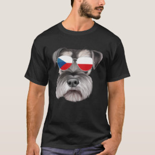 T-shirt Drapeau tchèque Miniature Schnauzer Chien Républiq