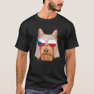 T-shirt Drapeau tchèque Silver Terrier Chien République tc