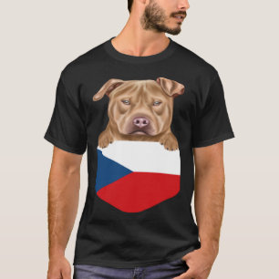 T-shirt Drapeau Tchèque Usa Staffordshire Terrier Chien