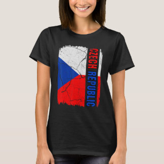 T-shirt Drapeau Tchèque Vintage Fierté République Tchèque