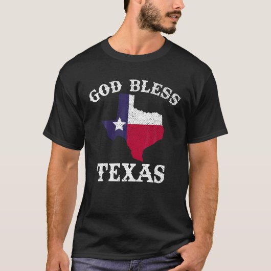 T-shirt Drapeau texan de l'état américain Texas Bless Texa (Devant)