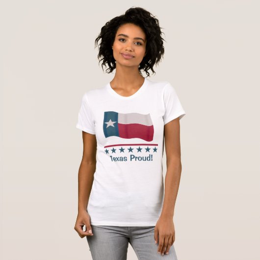 T-shirt Drapeau texan longue étoile Texas (Devant entier)