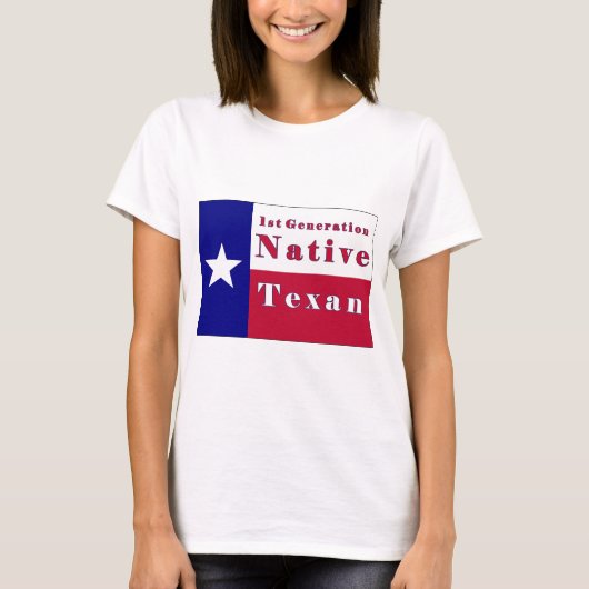 T-shirt Drapeau texan natif de 1ère génération (Devant)