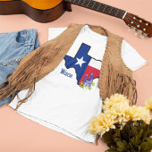 T-shirt Drapeau Texas avec Fleur d'État Bluebonnet personn