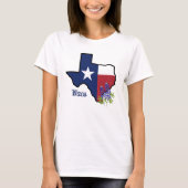 T-shirt Drapeau Texas avec Fleur d'État Bluebonnet personn (Devant)