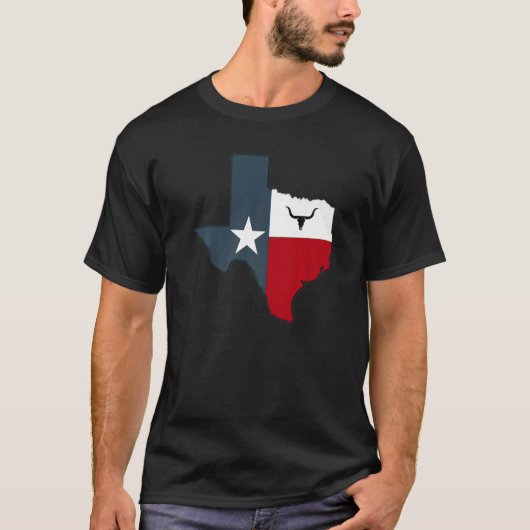 T-shirt Drapeau Texas Longhorn Lone Star Texas (Devant)