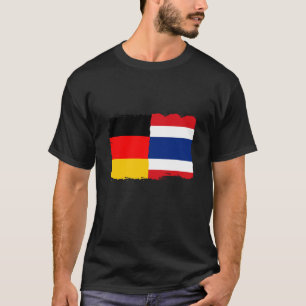 T-shirt Drapeau Thaïlande Allemagne Drapeau moitié thaï mo