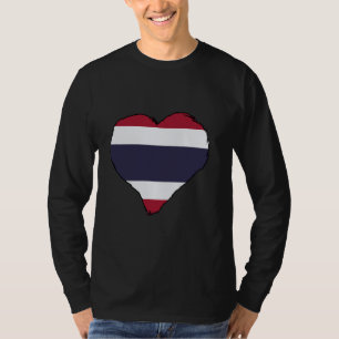 T-shirt Drapeau Thaïlande Cœur Racines Thaïes Fierté Thaïe