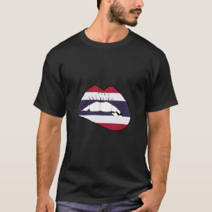 T-shirt Drapeau Thaïlande Lip Drapeau Thaï Racines Thaïes