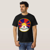 T-shirt Drapeau Tibet libre - Bouddhisme Tibétain bouddhis (Devant entier)